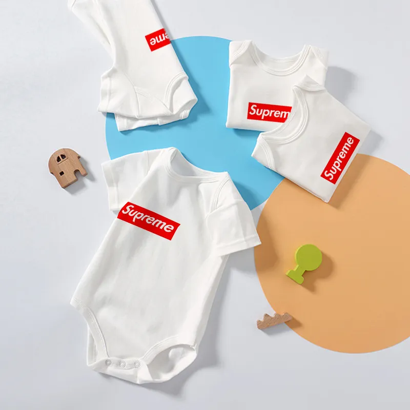 【3M-24M】期間限定 大活躍 上品 シンプル アルファベット 夏 通気性 快適 コットン 新生児 ロンパース