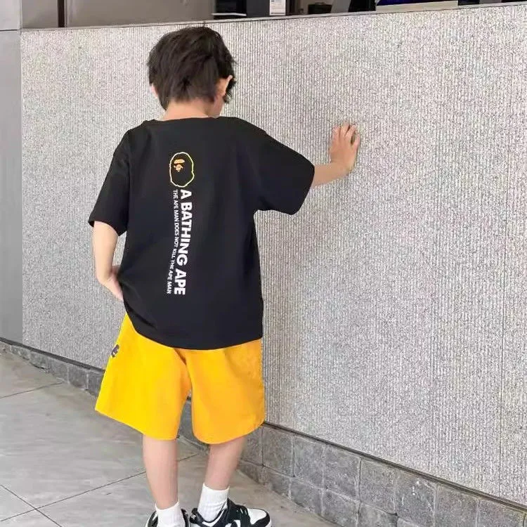 【90-160cm】絶対カッコイイ 人気高い ファッション 合わせやすい クール 気質いい カートゥーンプリント 無地 Tシャツ