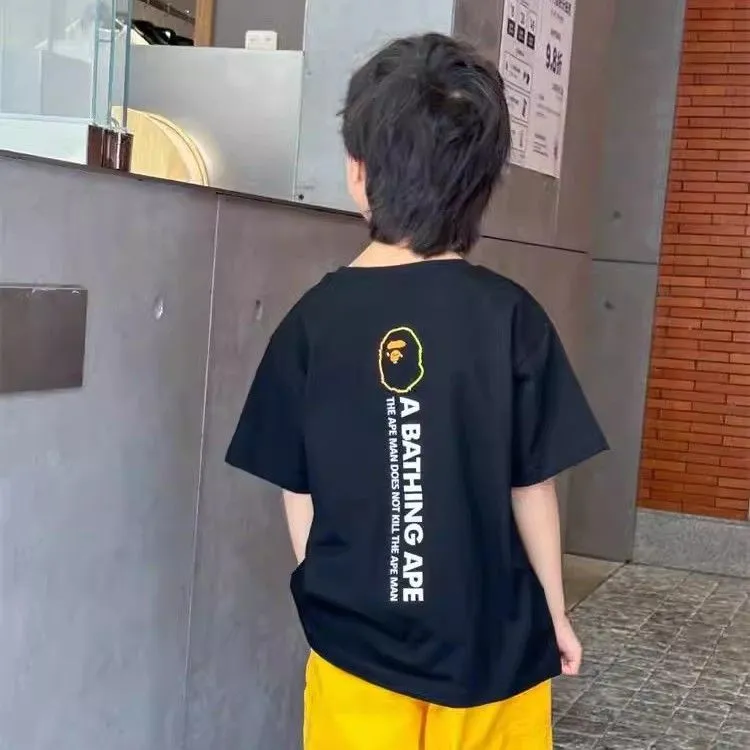 【90-160cm】絶対カッコイイ 人気高い ファッション 合わせやすい クール 気質いい カートゥーンプリント 無地 Tシャツ
