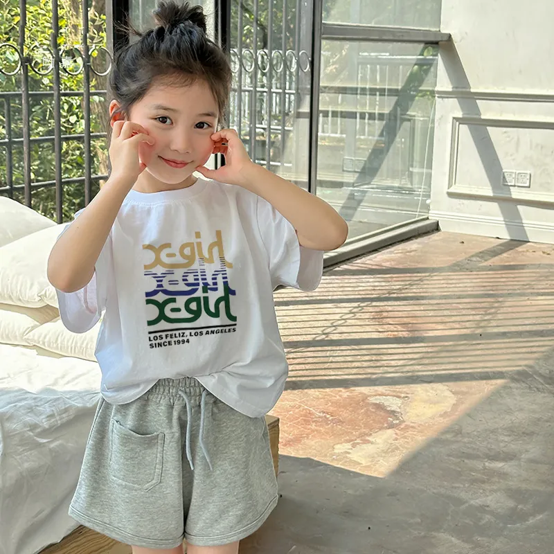 【90-160cm】着回し力抜群 合わせやすい カジュアル アルファベット 通気性 Ｔシャツ