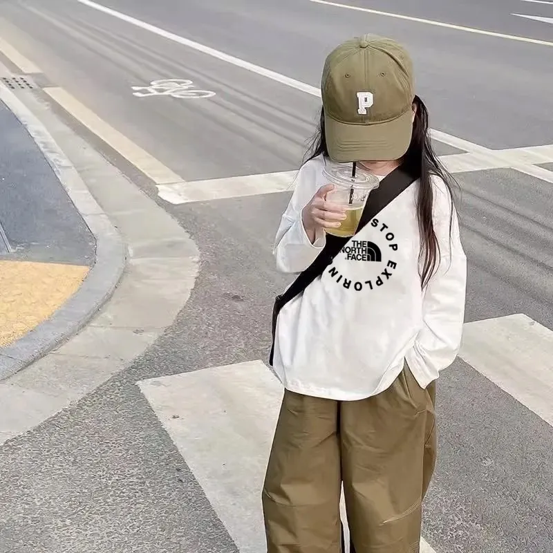 【90-160cm】おすすめ きれいめ 定番 ルーズ 可愛い 合わせやすい シンプル 長袖 Tシャツ