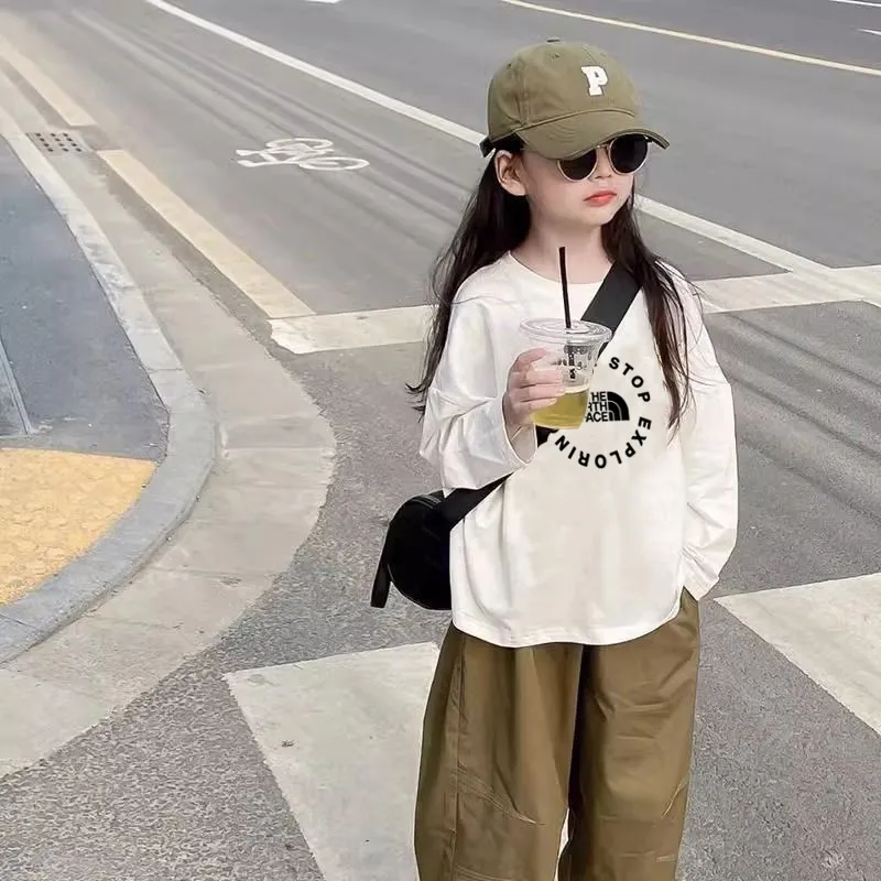【90-160cm】おすすめ きれいめ 定番 ルーズ 可愛い 合わせやすい シンプル 長袖 Tシャツ