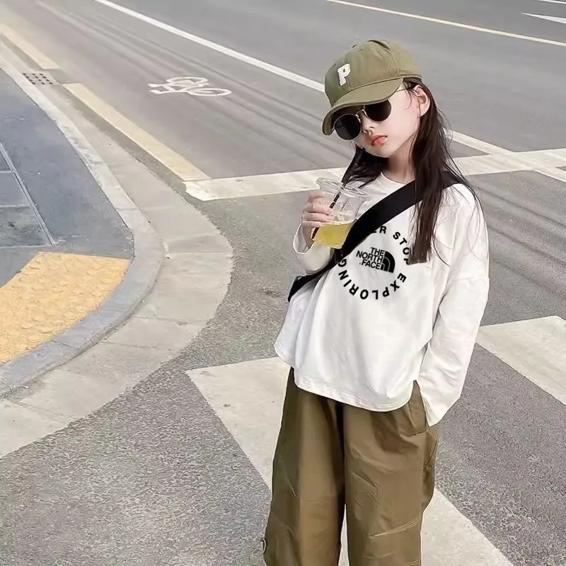 【90-160cm】おすすめ きれいめ 定番 ルーズ 可愛い 合わせやすい シンプル 長袖 Tシャツ