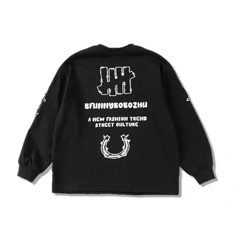 【100-160cm】大人気 シンプル カジュアル アルファベット トレンド 合わせやすい 長袖 Tシャツ