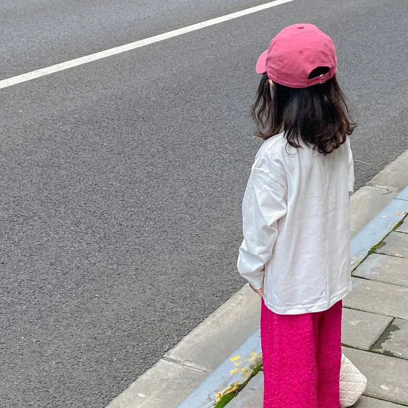 【100-160cm】おすすめ ルーズ 着心地良い トレンド アルファベット 女の子 シンプル 長袖 Tシャツ