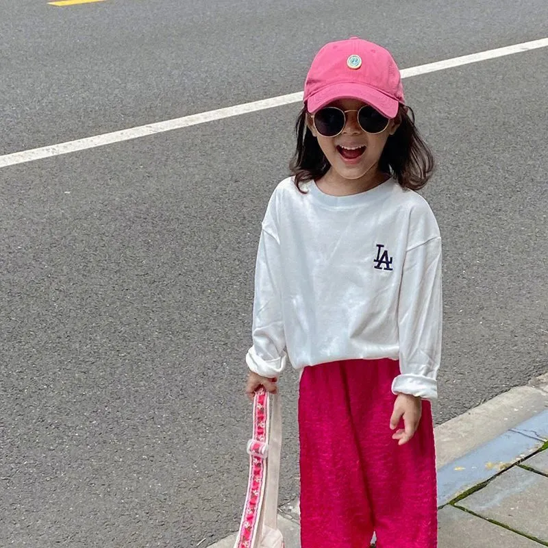 【100-160cm】おすすめ ルーズ 着心地良い トレンド アルファベット 女の子 シンプル 長袖 Tシャツ