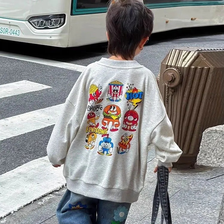 【90-160cm】手放せない! ラウンドネック 着心地良い 合わせやすい トレンド ルーズ トレーナー