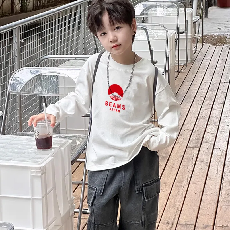 【90-160cm】超人気 シンプル 着心地良い 楽ちん 合わせやすい リラックス感ある 長袖 Tシャツ