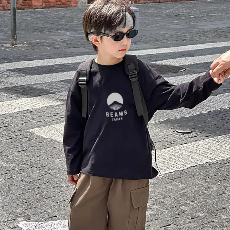 【90-160cm】超人気 シンプル 着心地良い 楽ちん 合わせやすい リラックス感ある 長袖 Tシャツ