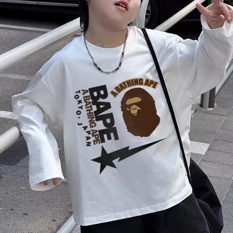 【90-160cm】 絶対欲しい！シンプル 定番 着心地良い 大人気 トレンド 長袖 Tシャツ