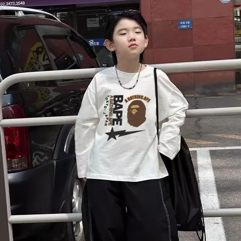 【90-160cm】 絶対欲しい！シンプル 定番 着心地良い 大人気 トレンド 長袖 Tシャツ