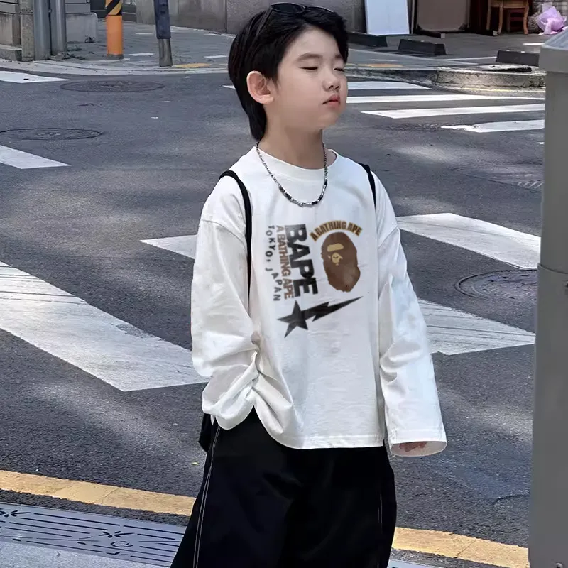 【90-160cm】 絶対欲しい！シンプル 定番 着心地良い 大人気 トレンド 長袖 Tシャツ