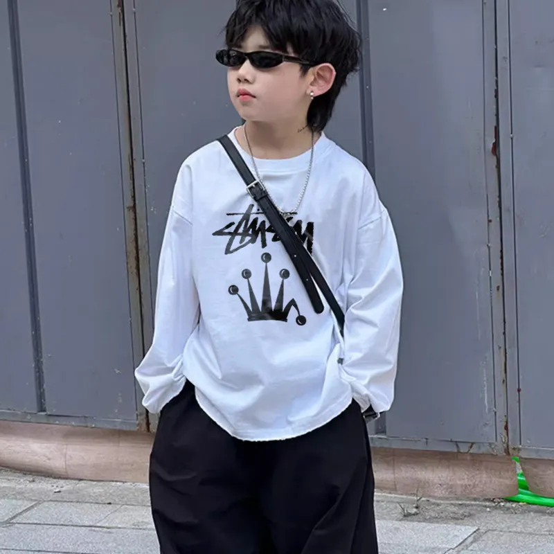【90-160cm】定番 カジュアル 着心地良い 合わせやすい トレンド 長袖 Tシャツ