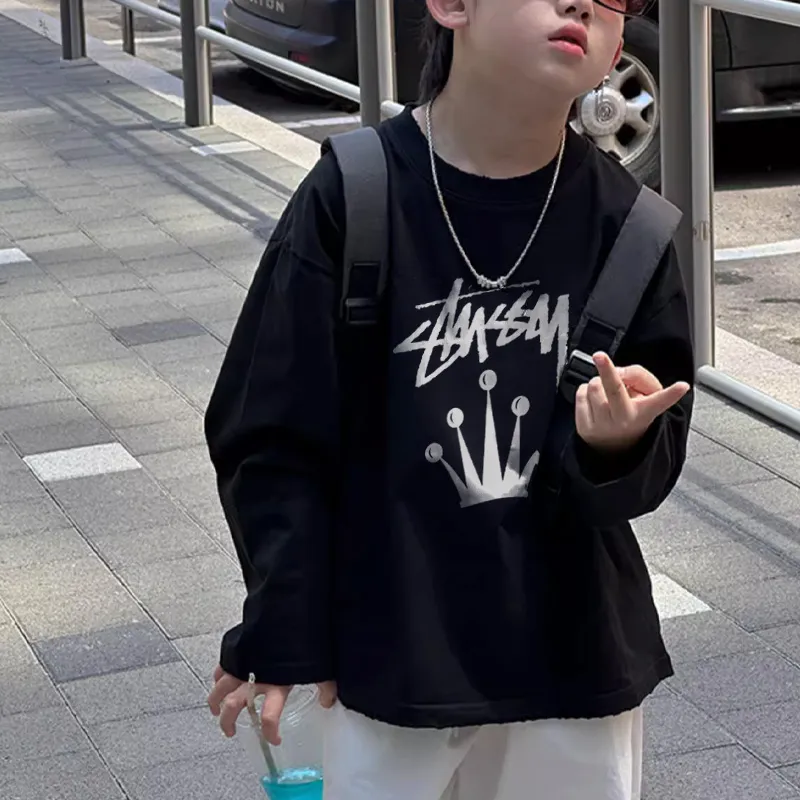 【90-160cm】定番 カジュアル 着心地良い 合わせやすい トレンド 長袖 Tシャツ