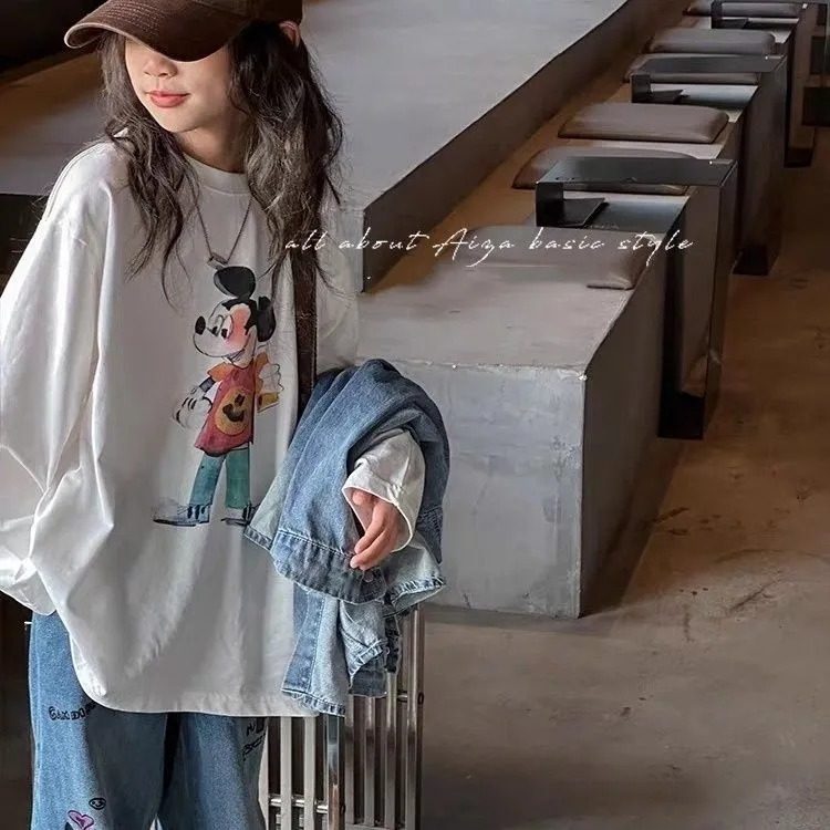 【100-160cm】特別なデザイン 超人気商品 今季も大流行 おしゃれ カジュアル 女の子 長袖 Ｔシャツ