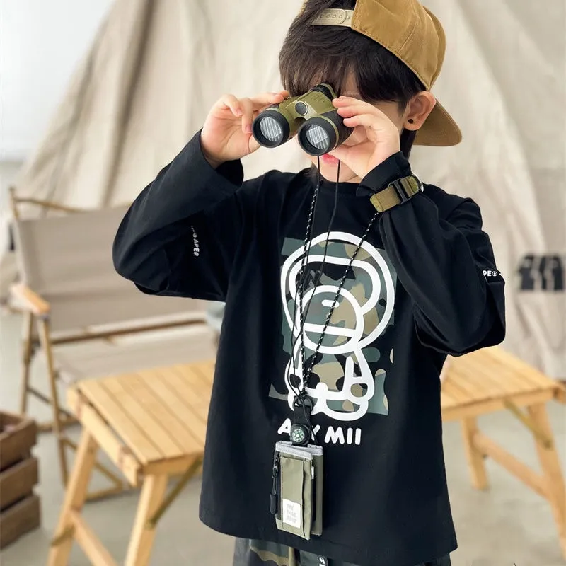 【100-160cm】超人気商品 絶対後悔しない 特別なデザイン カッコイイ おしゃれ 男の子 長袖 トップス
