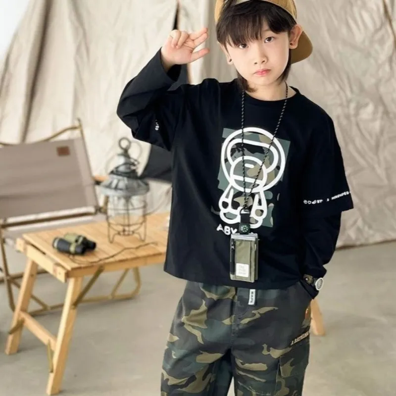 【100-160cm】超人気商品 絶対後悔しない 特別なデザイン カッコイイ おしゃれ 男の子 長袖 トップス