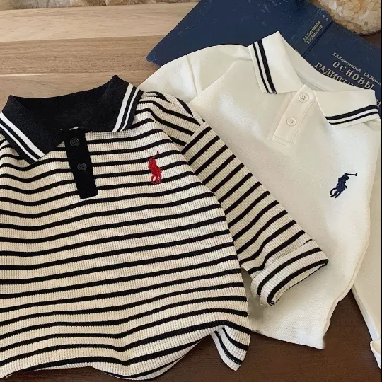 【90-140cm】よく売れる シンプル 着心地良い 合わせやすい POLOネック おしゃれ 長袖 Tシャツ