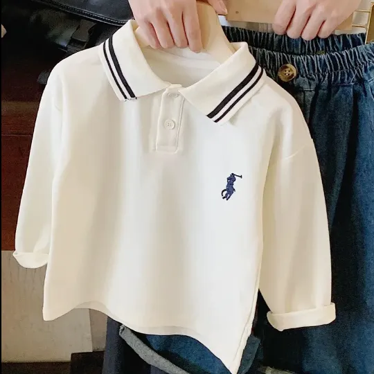 【90-140cm】よく売れる シンプル 着心地良い 合わせやすい POLOネック おしゃれ 長袖 Tシャツ