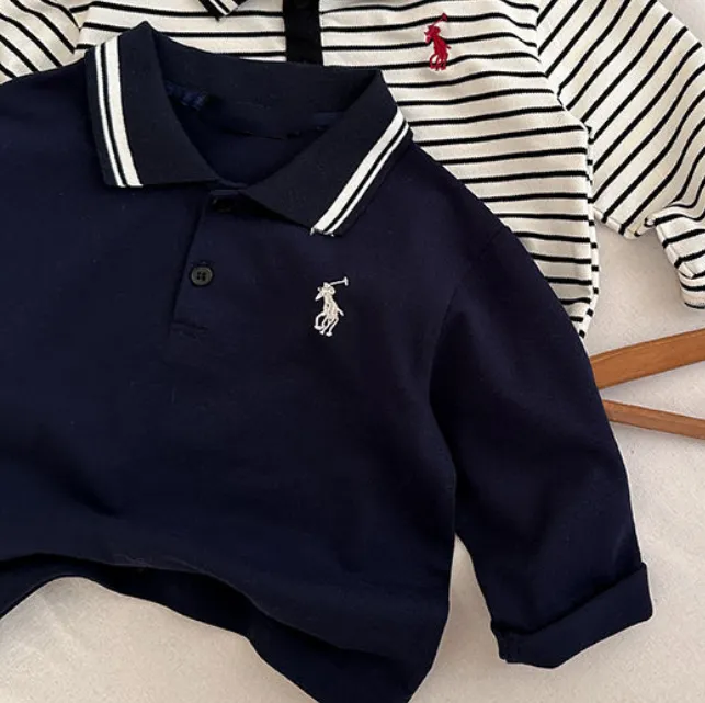 【90-140cm】よく売れる シンプル 着心地良い 合わせやすい POLOネック おしゃれ 長袖 Tシャツ