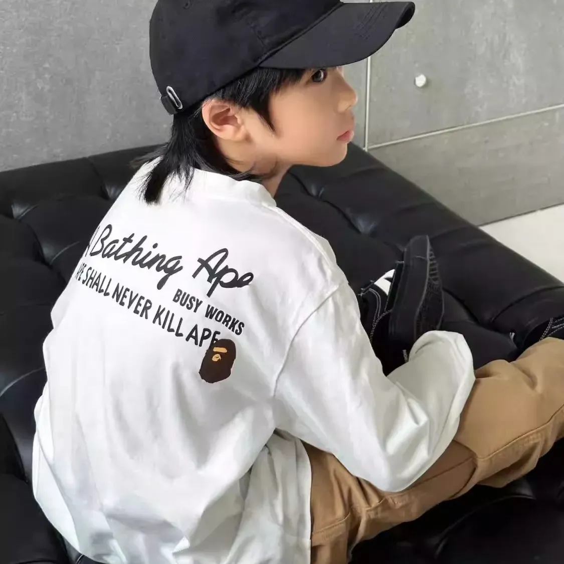 【90-160cm】今季も大流行 合わせやすい カジュアル カッコイイ おしゃれ 男の子 長袖 Ｔシャツ