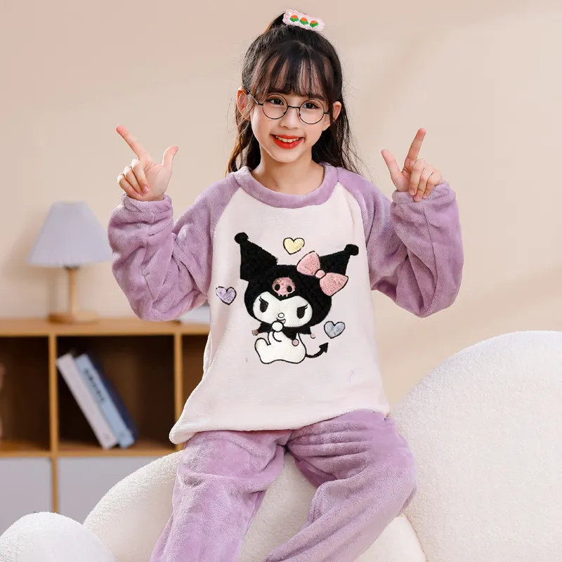 【90-160cm】超かわいい やわらかな素材 絶対欲しい モコモコ 今季注目 カートゥーンプリント 女の子 秋冬 パジャマ