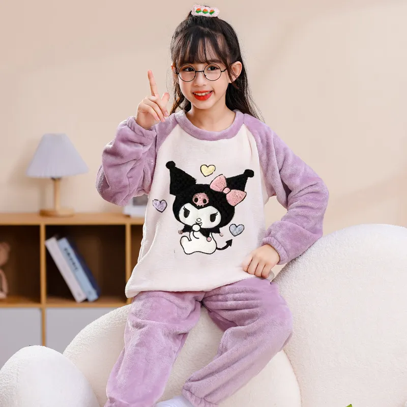 【90-160cm】超かわいい やわらかな素材 絶対欲しい モコモコ 今季注目 カートゥーンプリント 女の子 秋冬 パジャマ