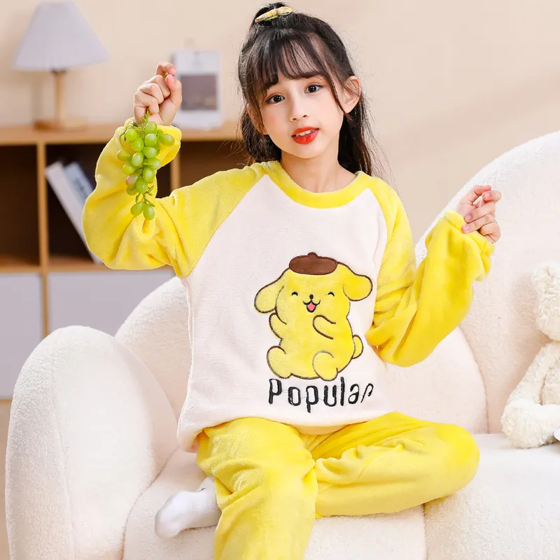 【90-160cm】超かわいい やわらかな素材 絶対欲しい モコモコ 今季注目 カートゥーンプリント 女の子 秋冬 パジャマ