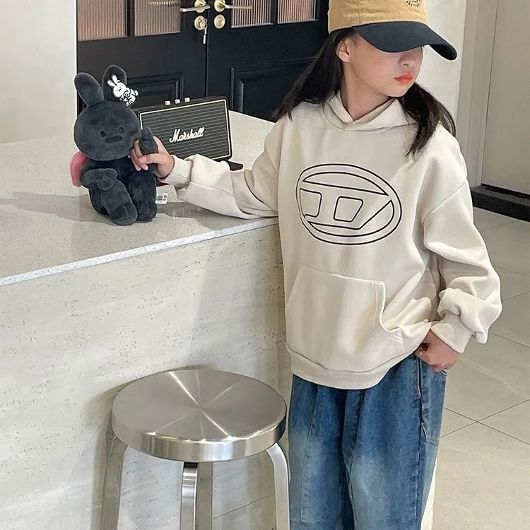 【90-160cm】人気上昇中 カジュアル クール 合わせやすい シンプル 女の子 フード付き パーカー