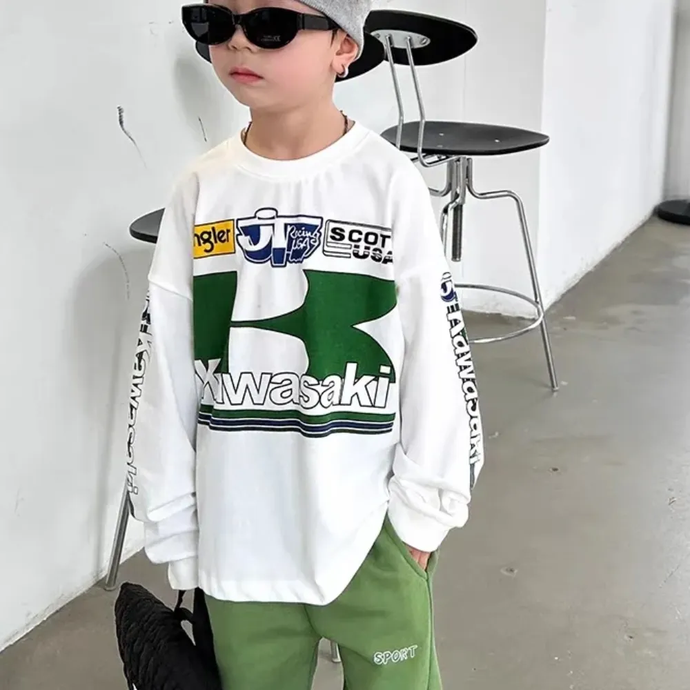 【90-160cm】絶対流行 合わせやすい 存在感アップ 気質満点 カジュアル おしゃれ 男の子 長袖 Ｔシャツ
