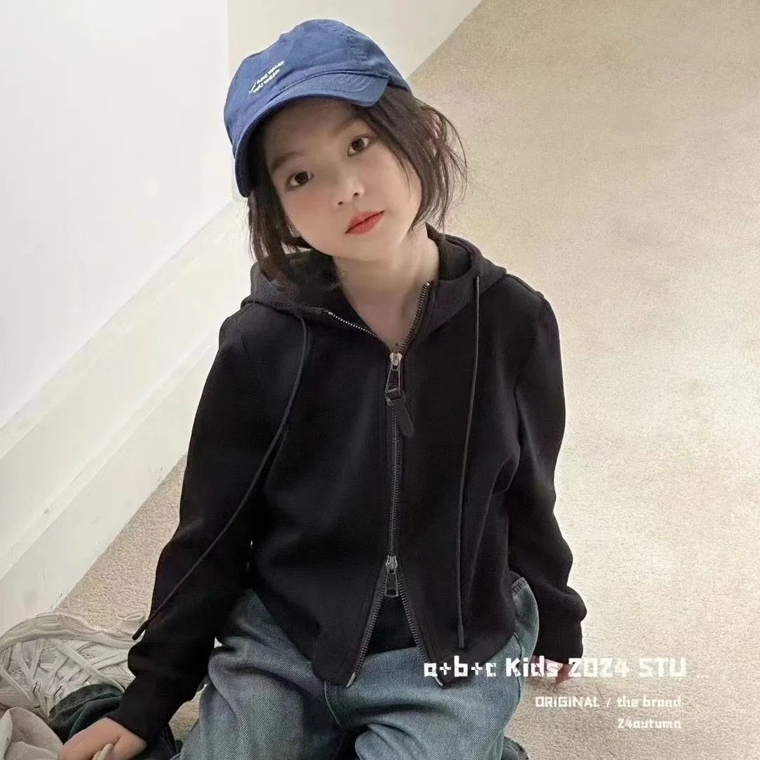 【100-150cm】デザイン満点 ファッション カジュアル 合わせやすい フード付き 女の子 アウター
