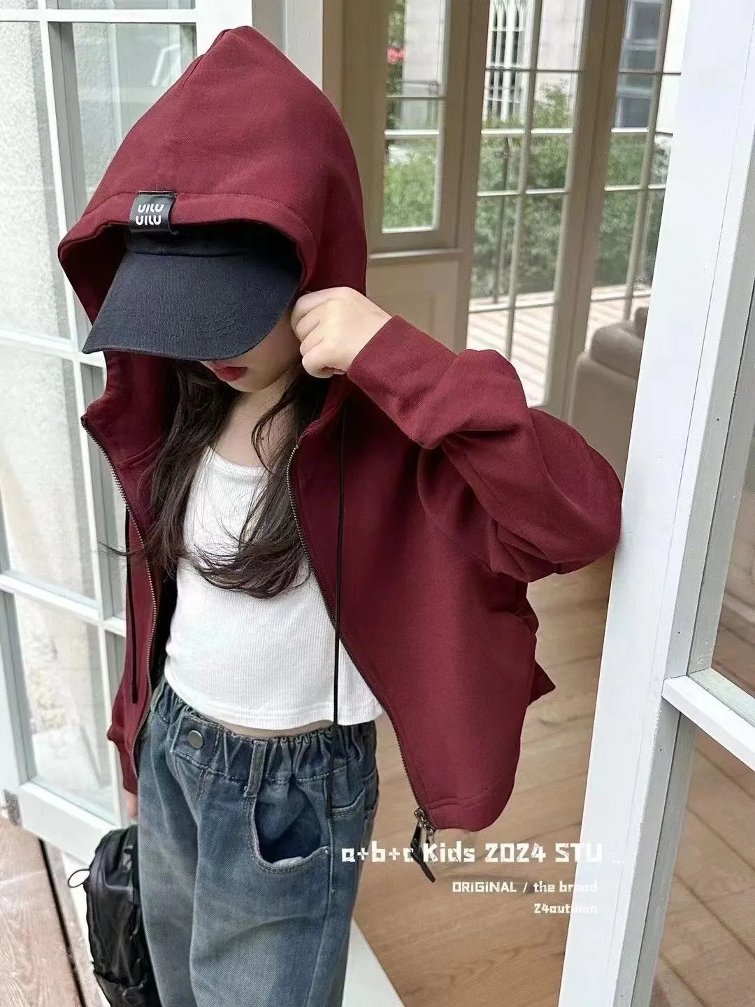 【100-150cm】デザイン満点 ファッション カジュアル 合わせやすい フード付き 女の子 アウター