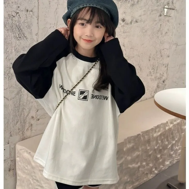 【90-160cm】今季注目 人気上昇中 売れ筋 合わせやすい 切り替え おしゃれ カジュアル 女の子 長袖 Ｔシャツ