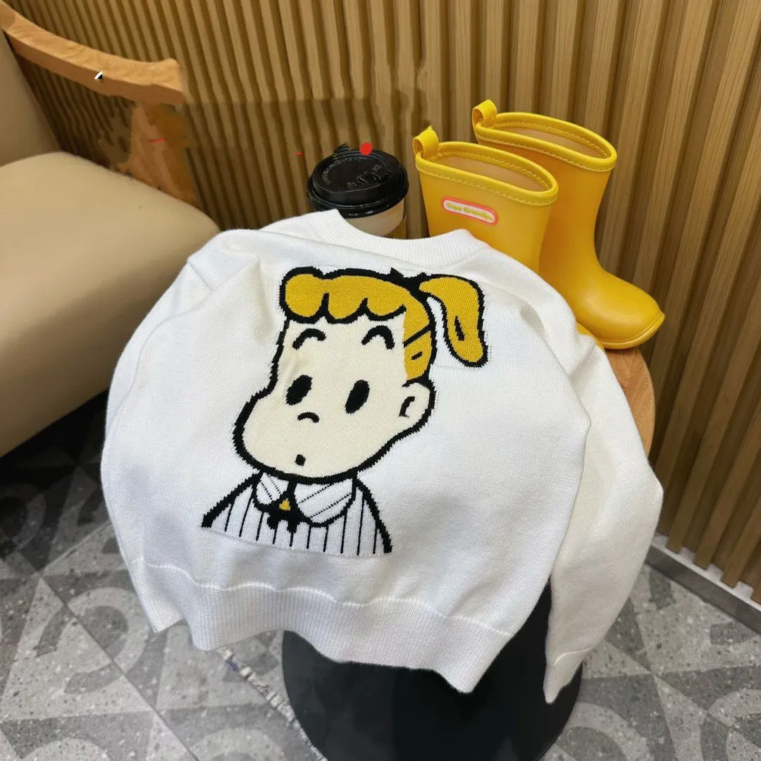 【100-140cm】絶対後悔しない 可愛い カートゥーン 合わせやすい 着やすい 男の子 女の子 ニット セーター
