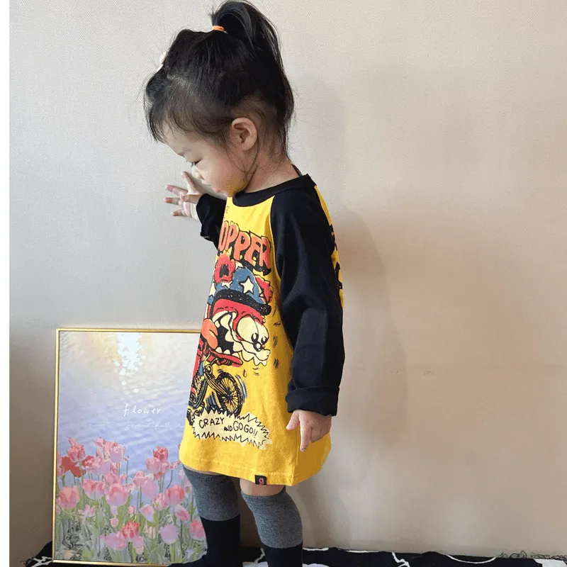 【90-140cm】存在感アップ  売れ筋 カートゥーン ファッション 人気商品 女の子 長袖 Ｔシャツ