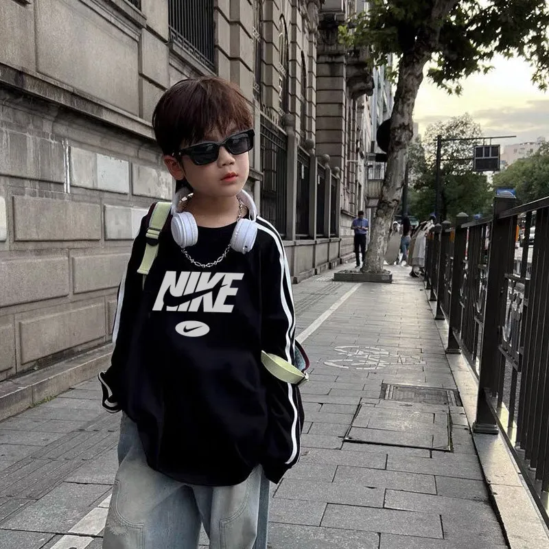 【90-150cm】元気いっぱい 売れ筋 トレンド レトロ カジュアル 人気 ゆったり 男の子 長袖 Tシャツ