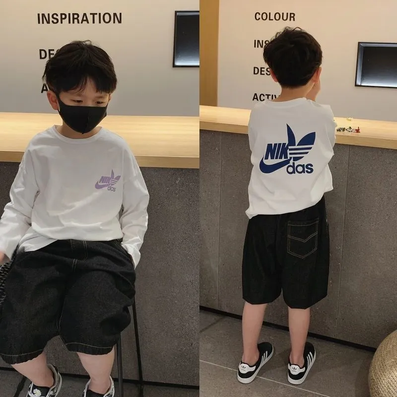 【90-160cm】絶対欲しい！無地 快適 ルーズ 合わせやすい トレンド 長袖 Tシャツ