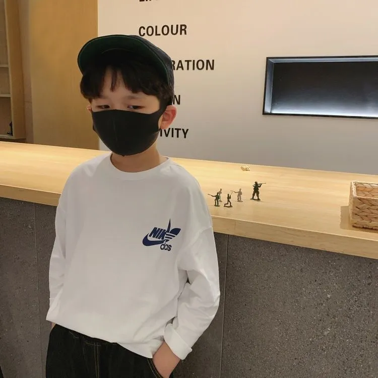 【90-160cm】絶対欲しい！無地 快適 ルーズ 合わせやすい トレンド 長袖 Tシャツ