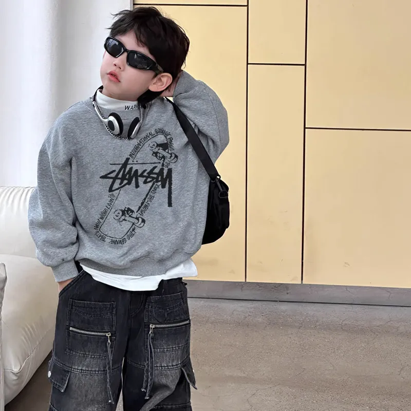 【90-160cm】好感度100％ カジュアル ファッション シンプル 合わせやすい 男の子 トレーナー