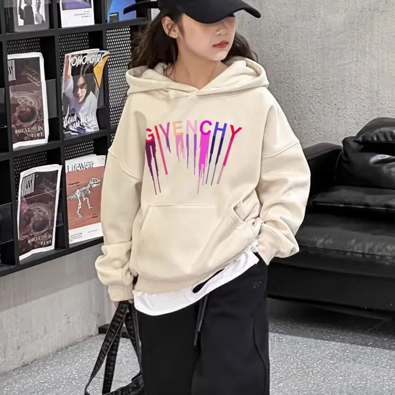 【90-160cm】売り切れ必至 好感度UP プリント カジュアル 合わせやすい 女の子 フード付き パーカー