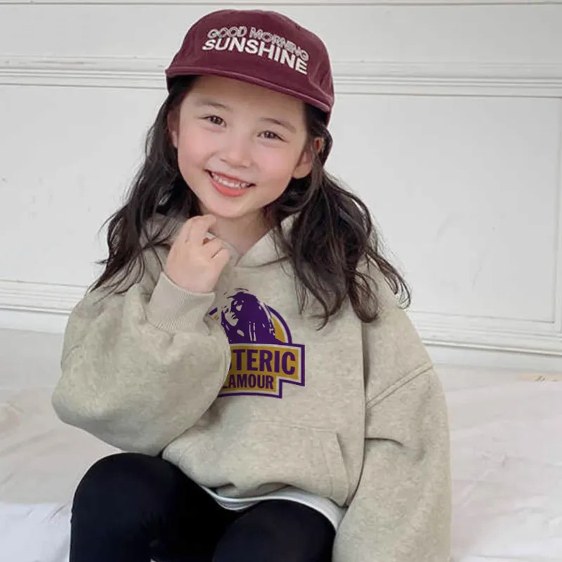 【90-160cm】毎日着たくなる 売れ筋 可愛い トレンド カジュアル 女の子 フード付き パーカー