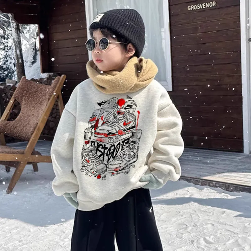 【90-160cm】着回し力抜群 大人気 プリント カッコイイ 合わせやすい 男の子 トレーナー