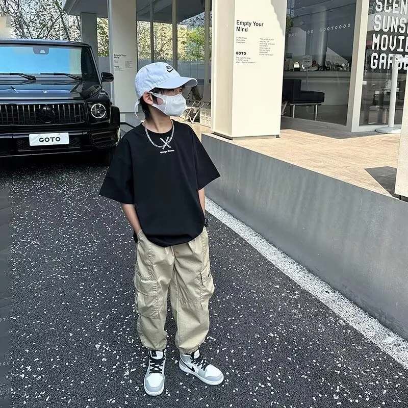 【120-170cm】存在感抜群 カジュアル カッコイイ 合わせやすい 履きやすい 男の子 パンツ