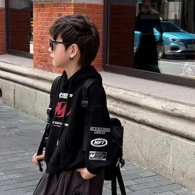 【90-160cm】人気上昇中 ルーズ フード付き カジュアル 合わせやすい パーカー