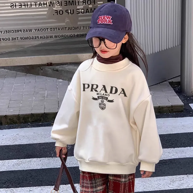 【90-160cm】お気に入り 大注目 プリント カジュアル 合わせやすい 女の子 トレーナー