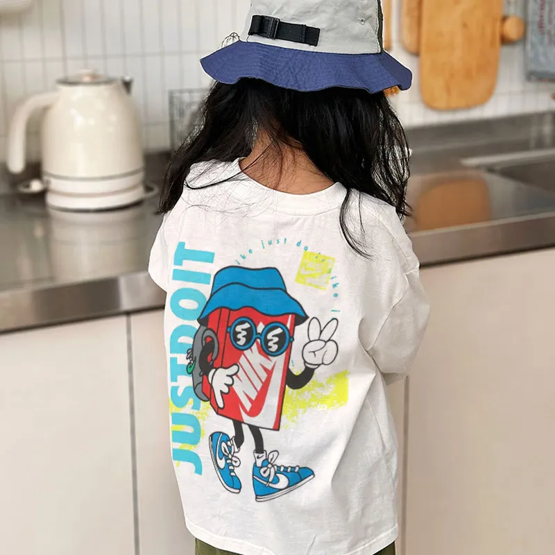【90-160cm】存在感アップ  大注目 カジュアル 合わせやすい 快適 プリント 長袖 Ｔシャツ