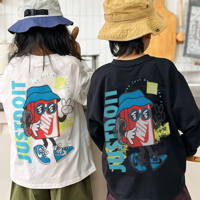 【90-160cm】存在感アップ  大注目 カジュアル 合わせやすい 快適 プリント 長袖 Ｔシャツ