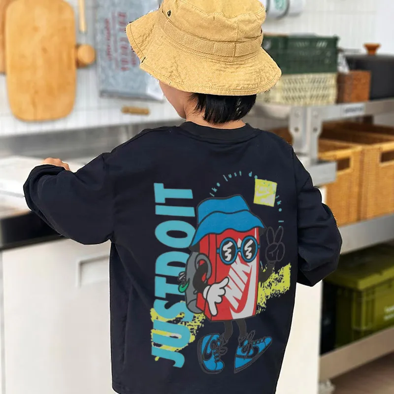 【90-160cm】存在感アップ  大注目 カジュアル 合わせやすい 快適 プリント 長袖 Ｔシャツ