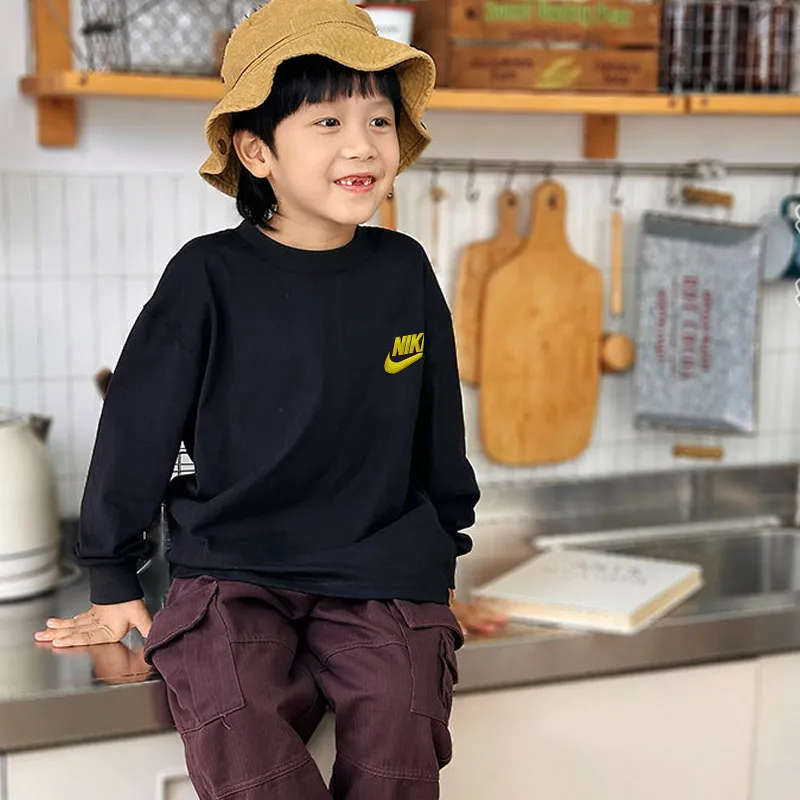 【90-160cm】存在感アップ  大注目 カジュアル 合わせやすい 快適 プリント 長袖 Ｔシャツ