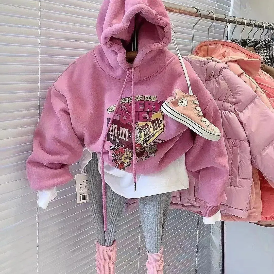 【90-150cm】よく売れる カートゥーン カジュアル 定番 着心地良い 女の子 フード付き パーカー